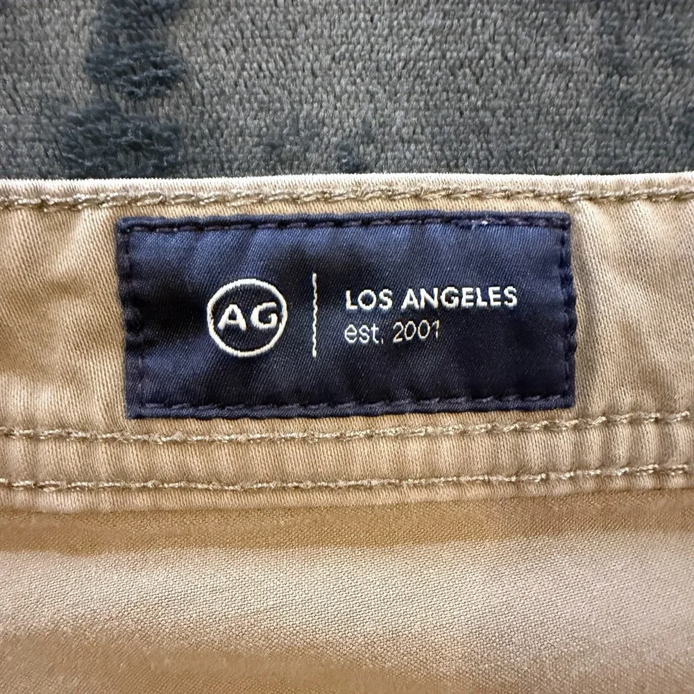 AG Adriano Goldschmied Everett Pants Mens 31x28 Khaki Slim Straight Stretch
